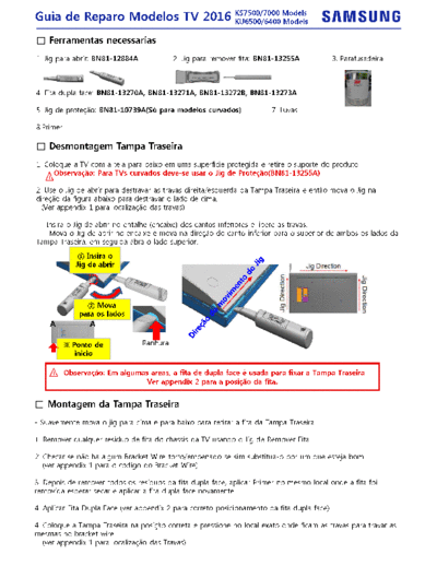 Samsung Guia+Reparo+ +TV+Serie+KS7500,+KS7000,+KU6500,+KU6400  Samsung LED TV KS7500 KS7500, KS7000, KU6500, KU6400  info Guia+Reparo+Samsung+TV+Serie+KS7500,+KS7000,+KU6500,+KU6400.pdf