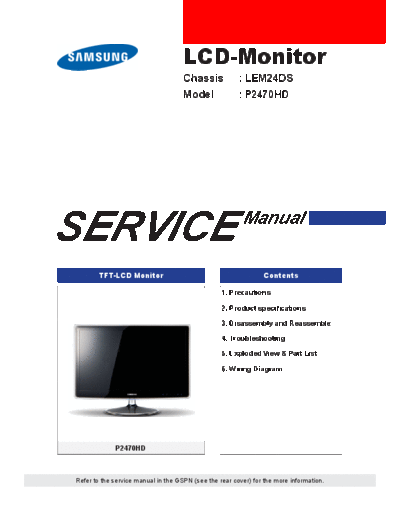 Samsung samsung p2470hd chassis lem24ds hd lcd sm  Samsung Monitor Monitor LEM24DS chassis samsung_p2470hd_chassis_lem24ds_hd_lcd_sm.pdf