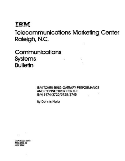 IBM ZZ05-0292-0 IBM Token-Ring Gateway Performace and Connectivity Jun88  IBM lan ZZ05-0292-0_IBM_Token-Ring_Gateway_Performace_and_Connectivity_Jun88.pdf