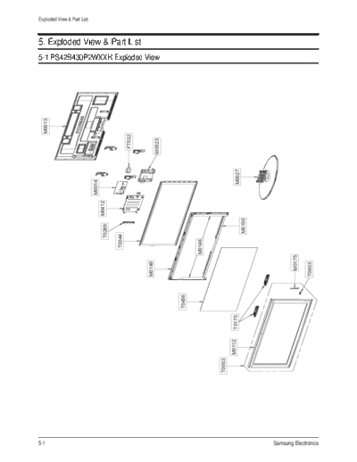 Samsung Exploded View & Part List  Samsung Plasma PS42B430P2W chassis F65A ps42b430p2w Exploded View & Part List.pdf