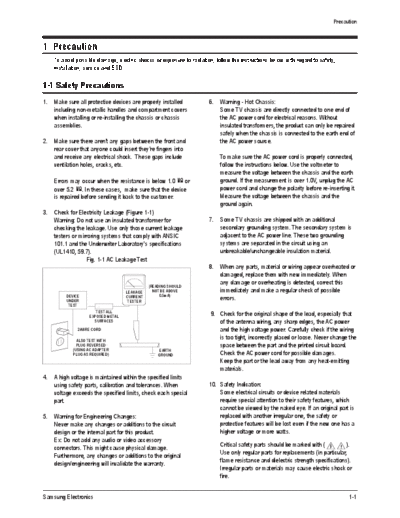 Samsung Precaution  Samsung Plasma PS42B430P2W chassis F65A ps42b430p2w Precaution.pdf