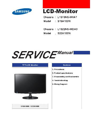 Samsung Samsung+S19A100N,+S22A100N  Samsung Monitor Monitor S19A100N Samsung+S19A100N,+S22A100N.pdf