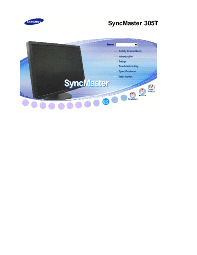 Samsung syncmaster 305t  Samsung Monitor Monitor 305T syncmaster_305t.pdf