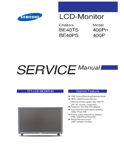 Samsung 400PN SB-SI 1207654737  Samsung Monitor Monitor 400P 400PN_SB-SI_1207654737.pdf