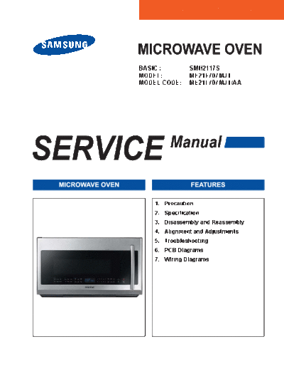 Samsung ME21F707MJT S-MANUAL  Samsung Microwave ME21F707MJT_AA Service Manual ME21F707MJT_S-MANUAL.pdf