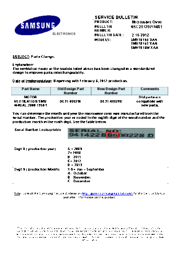 Samsung ASC20120216001  Samsung Microwave SMH1816S_XAA Service Bulletins ASC20120216001.pdf
