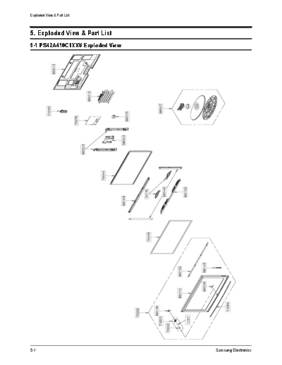 Samsung Exploded View & Part List  Samsung Plasma F53B carnelian chassis SAMSUNG_PS42A410C1XXV_PS50A410C1XXV_Chassis_F53B_Carnelian Exploded View & Part List.pdf