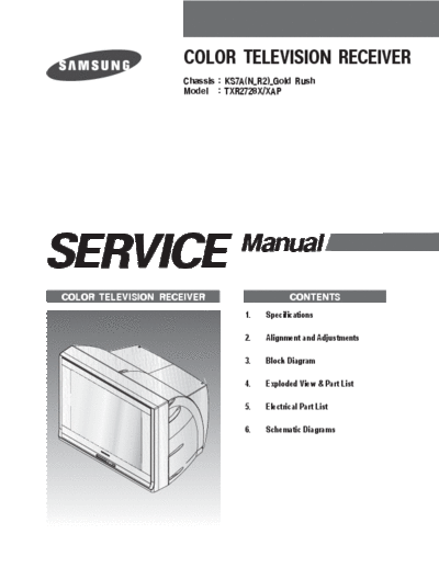 Samsung 01 COVER  Samsung TV TXR2728X XAP CW29M064V KS7A N Samsung_Cw29m064v_Ks7a.pdf 01_COVER.PDF