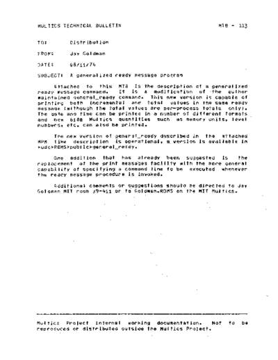 honeywell MTB-113  honeywell multics redell mtb MTB-113.pdf