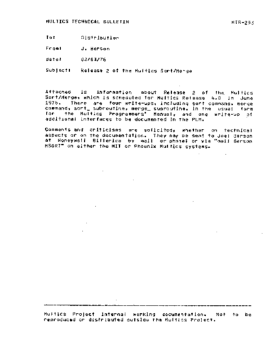 honeywell MTB-253  honeywell multics redell mtb MTB-253.pdf