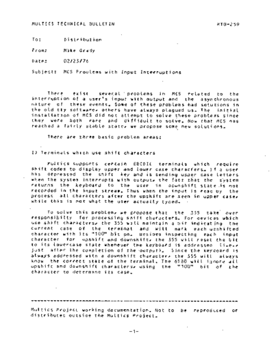 honeywell MTB-259  honeywell multics redell mtb MTB-259.pdf