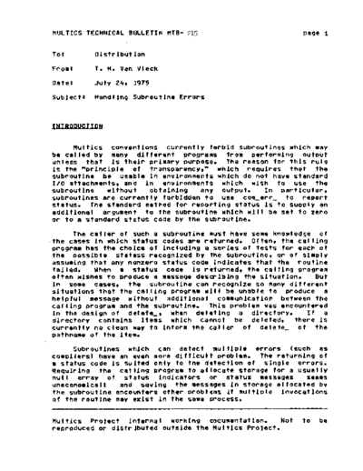 honeywell MTB-215  honeywell multics redell mtb MTB-215.pdf