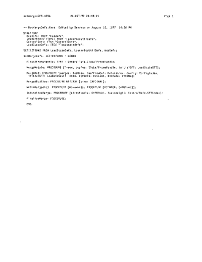 xerox BcdMergeDefs.mesa Oct77  xerox mesa 3.0_1977 listing BcdMergeDefs.mesa_Oct77.pdf