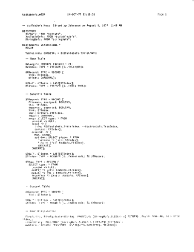 xerox BcdTabDefs.mesa Oct77  xerox mesa 3.0_1977 listing BcdTabDefs.mesa_Oct77.pdf