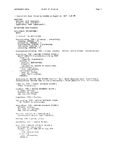 xerox ControlDefs.mesa Oct77  xerox mesa 3.0_1977 listing ControlDefs.mesa_Oct77.pdf