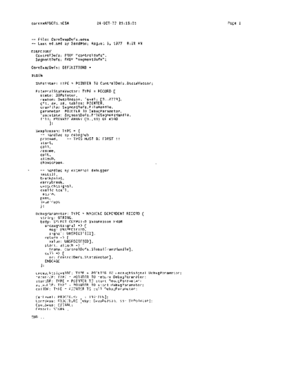 xerox CoreSwapDefs.mesa Oct77  xerox mesa 3.0_1977 listing CoreSwapDefs.mesa_Oct77.pdf