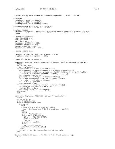 xerox Display.mesa Oct77  xerox mesa 3.0_1977 listing Display.mesa_Oct77.pdf