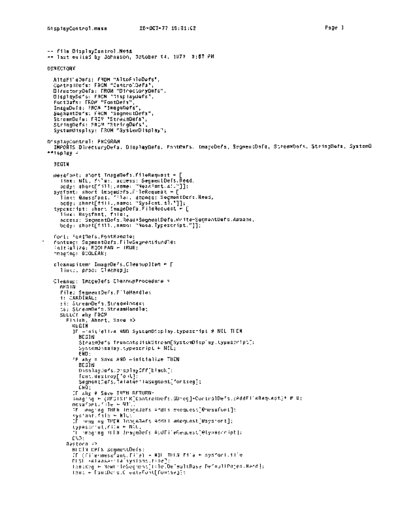 xerox DisplayControl.mesa Oct77  xerox mesa 3.0_1977 listing DisplayControl.mesa_Oct77.pdf