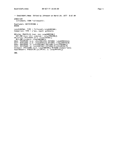 xerox DoubleDefs.mesa Oct77  xerox mesa 3.0_1977 listing DoubleDefs.mesa_Oct77.pdf