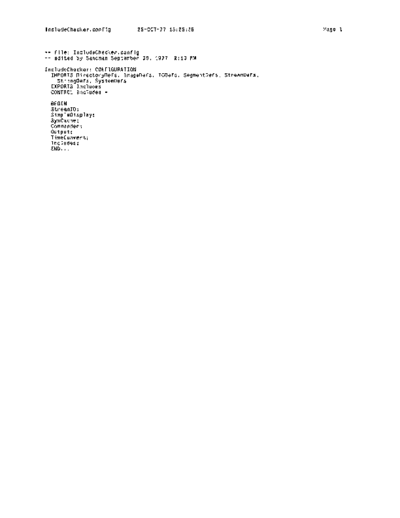 xerox IncludeChecker.config Oct77  xerox mesa 3.0_1977 listing IncludeChecker.config_Oct77.pdf
