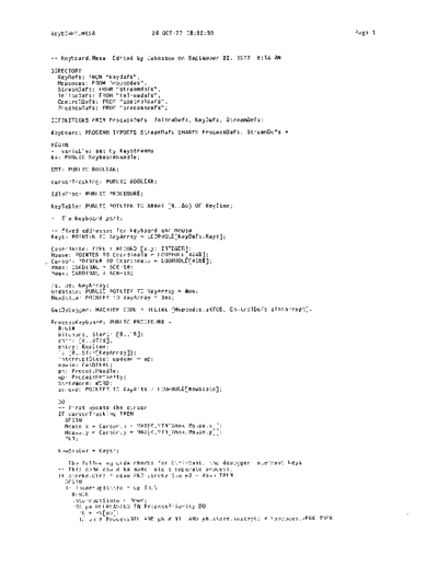 xerox Keyboard.mesa Oct77  xerox mesa 3.0_1977 listing Keyboard.mesa_Oct77.pdf
