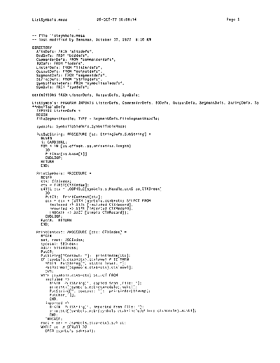 xerox ListSymbols.mesa Oct77  xerox mesa 3.0_1977 listing ListSymbols.mesa_Oct77.pdf
