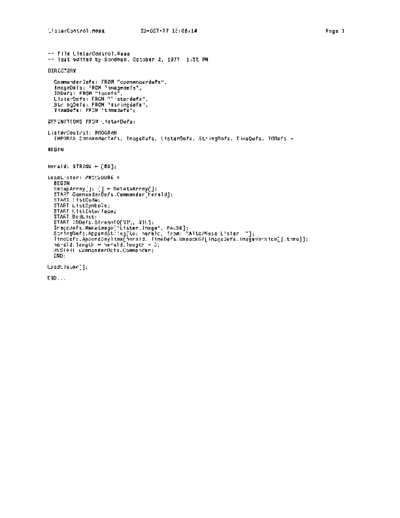 xerox ListerControl.mesa Oct77  xerox mesa 3.0_1977 listing ListerControl.mesa_Oct77.pdf