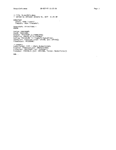 xerox OutputDefs.mesa Oct77  xerox mesa 3.0_1977 listing OutputDefs.mesa_Oct77.pdf