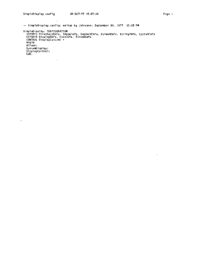 xerox SimpleDisplay.config Oct77  xerox mesa 3.0_1977 listing SimpleDisplay.config_Oct77.pdf