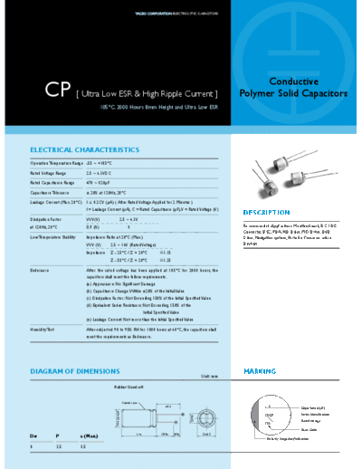 Yageo [polymer thru-hole] CP Series  . Electronic Components Datasheets Passive components capacitors Yageo Yageo [polymer thru-hole] CP Series.pdf