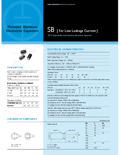 Yageo [radial thru-hole] SB Series  . Electronic Components Datasheets Passive components capacitors Yageo Yageo [radial thru-hole] SB Series.pdf