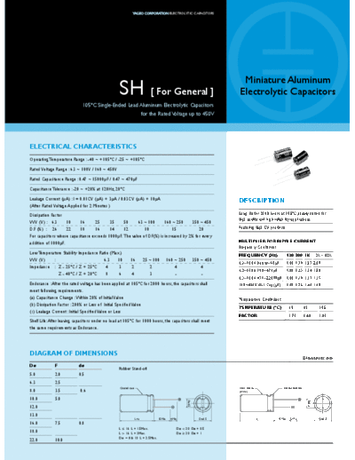 Yageo [radial thru-hole] SH Series  . Electronic Components Datasheets Passive components capacitors Yageo Yageo [radial thru-hole] SH Series.pdf