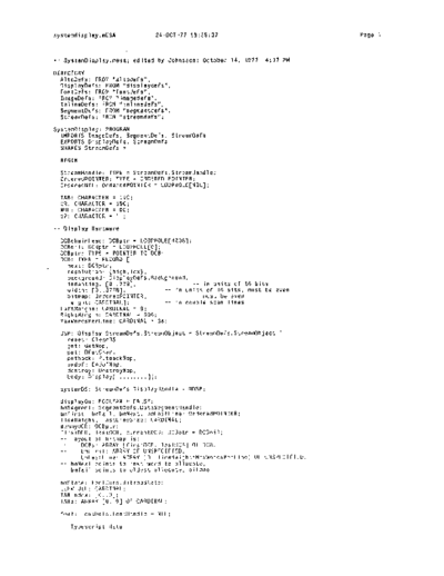 xerox SystemDisplay.mesa Oct77  xerox mesa 3.0_1977 listing SystemDisplay.mesa_Oct77.pdf