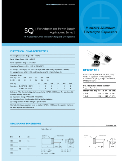 Yageo [radial thru-hole] SQ Series  . Electronic Components Datasheets Passive components capacitors Yageo Yageo [radial thru-hole] SQ Series.pdf