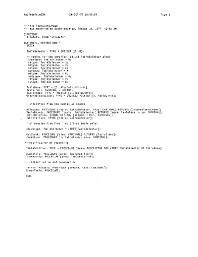 xerox TableDefs.mesa Oct77  xerox mesa 3.0_1977 listing TableDefs.mesa_Oct77.pdf
