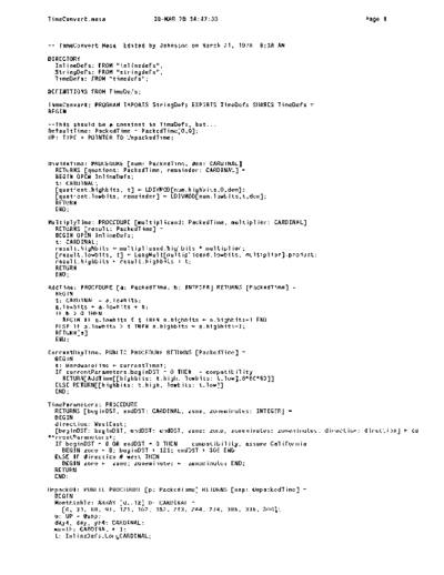 xerox TimeConvert.mesa Mar78  xerox mesa 3.0_1977 listing TimeConvert.mesa_Mar78.pdf