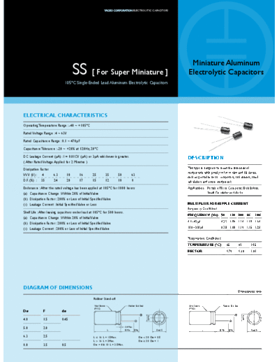 Yageo [radial thru-hole] SS Series  . Electronic Components Datasheets Passive components capacitors Yageo Yageo [radial thru-hole] SS Series.pdf