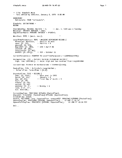 xerox TimeDefs.mesa Mar78  xerox mesa 3.0_1977 listing TimeDefs.mesa_Mar78.pdf