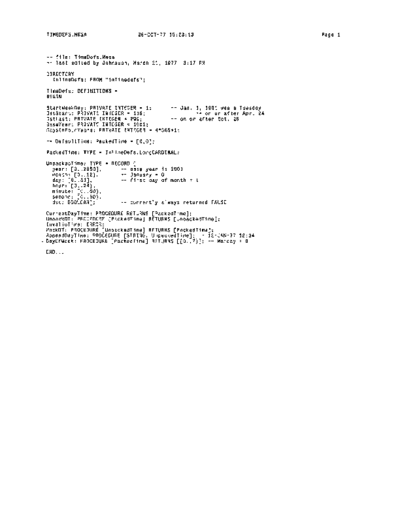 xerox TimeDefs.mesa Oct77  xerox mesa 3.0_1977 listing TimeDefs.mesa_Oct77.pdf