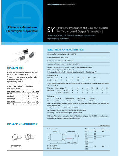 Yageo [radial thru-hole] SZ Series  . Electronic Components Datasheets Passive components capacitors Yageo Yageo [radial thru-hole] SZ Series.pdf