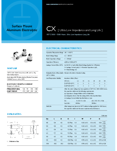 Yageo Yageo [smd] CX Series  . Electronic Components Datasheets Passive components capacitors Yageo Yageo [smd] CX Series.pdf