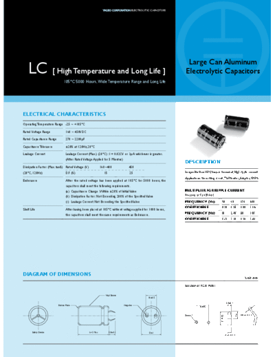 Yageo [snap-in] LC Series  . Electronic Components Datasheets Passive components capacitors Yageo Yageo [snap-in] LC Series.pdf