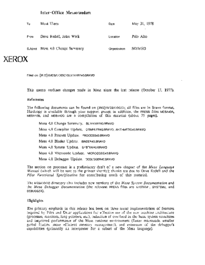 xerox Mesa 4.0 Change Summary May78  xerox mesa 4.0_1978 Mesa_4_Documentation Mesa_4.0_Change_Summary_May78.pdf