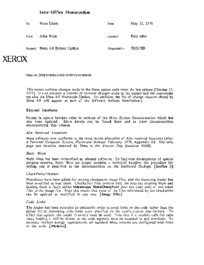 xerox Mesa 4.0 System Update May78  xerox mesa 4.0_1978 Mesa_4_Documentation Mesa_4.0_System_Update_May78.pdf