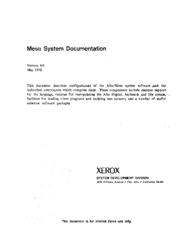 xerox Mesa System Documentation Version 4.0   xerox mesa 4.0_1978 Mesa_4_Documentation Mesa_System_Documentation_Version_4.0_.pdf