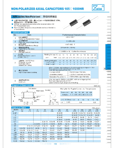 Zonkas [non-polar axial] NPA Series  . Electronic Components Datasheets Passive components capacitors Zonkas Zonkas [non-polar axial] NPA Series.pdf