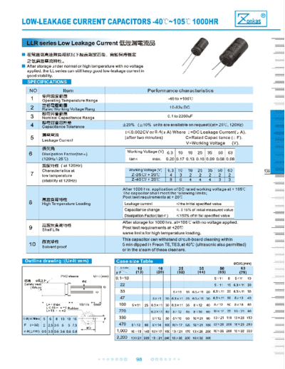 Zonkas [radial thru-hole] LLR Series  . Electronic Components Datasheets Passive components capacitors Zonkas Zonkas [radial thru-hole] LLR Series.pdf