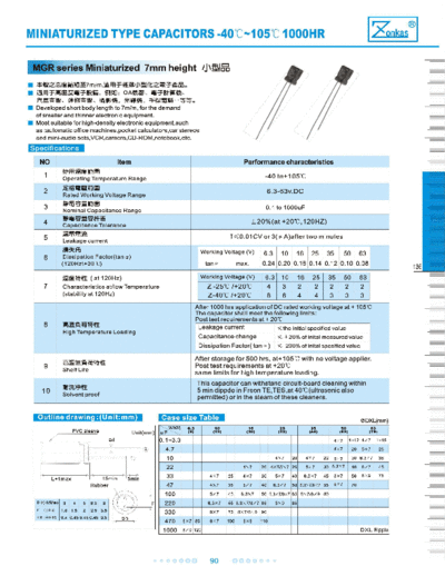 Zonkas [radial thru-hole] MGR Series  . Electronic Components Datasheets Passive components capacitors Zonkas Zonkas [radial thru-hole] MGR Series.pdf