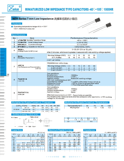 Zonkas [radial thru-hole] MZR Series  . Electronic Components Datasheets Passive components capacitors Zonkas Zonkas [radial thru-hole] MZR Series.pdf