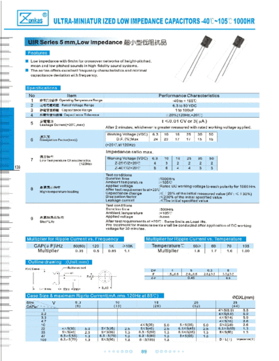 Zonkas [radial thru-hole] UIR Series  . Electronic Components Datasheets Passive components capacitors Zonkas Zonkas [radial thru-hole] UIR Series.pdf